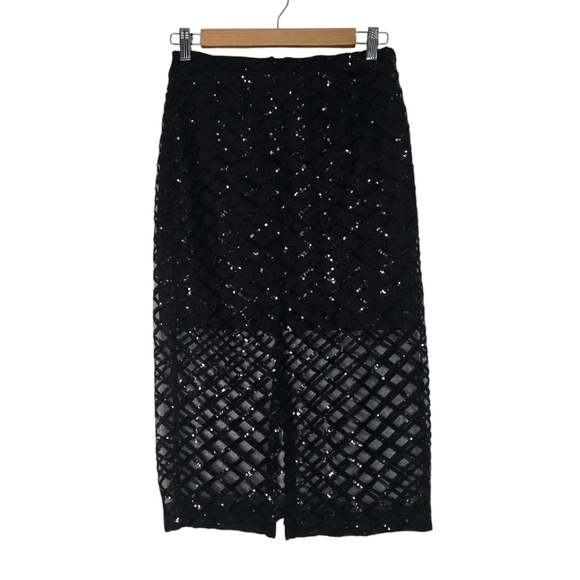 J. Crew Collection sequin Pencil Skirt in Black Evening Occasion Party Birthday - Picture 2 of 11